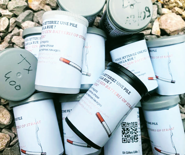 Sensibilisation à la pollution des mégots. Ici commence la mer. Saint-Gilles.
