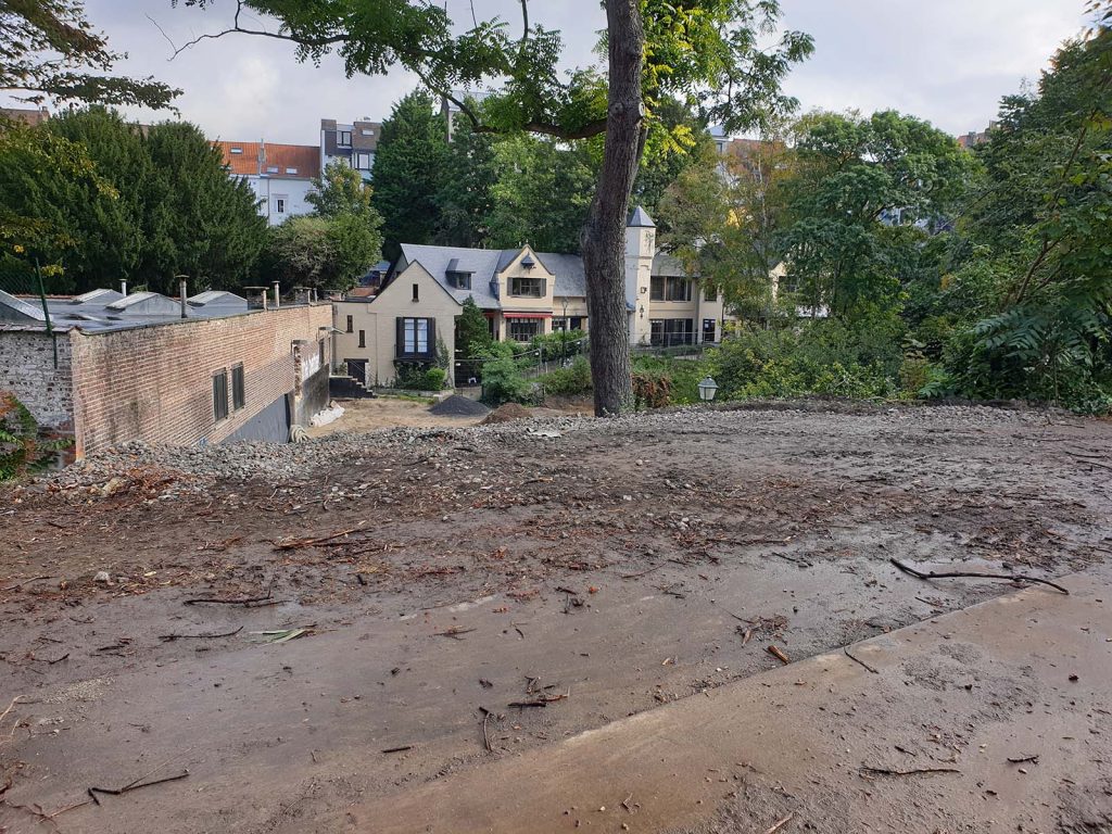 Travaux de rénovation du Parc Pierre Paulus, Saint-Gilles, Bruxelles.