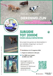 Projectoproep dierenwelzijn 2026, Sint-Gillis, Brussel.